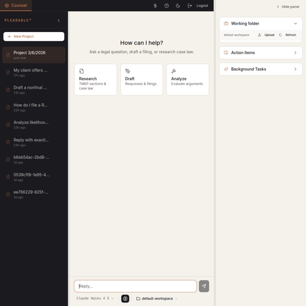 Pleadable app — step 1